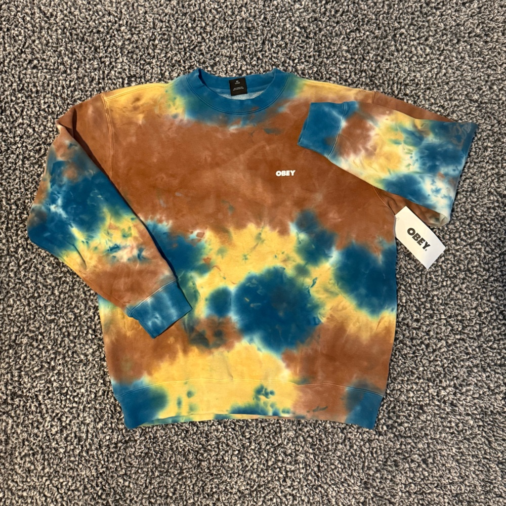 Men’s OBEY Crewneck Sweatshirt, Tie Dye, NWT
